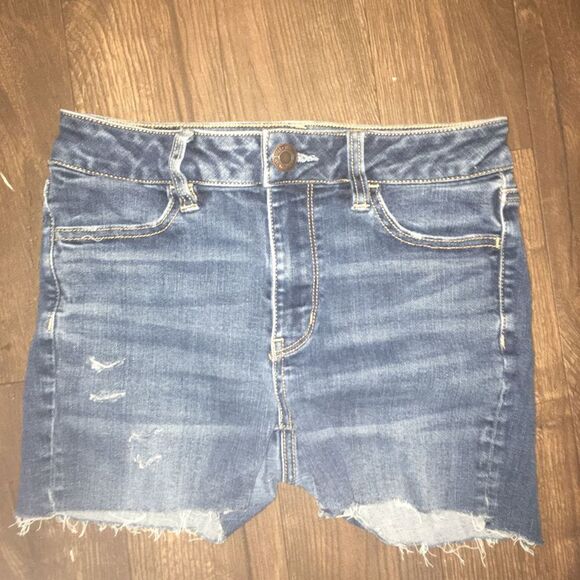 American Eagle size 4 high rise super stretch x cutoff shorts - Picture 1 of 3